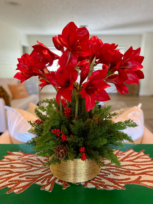 Red Floral Vase