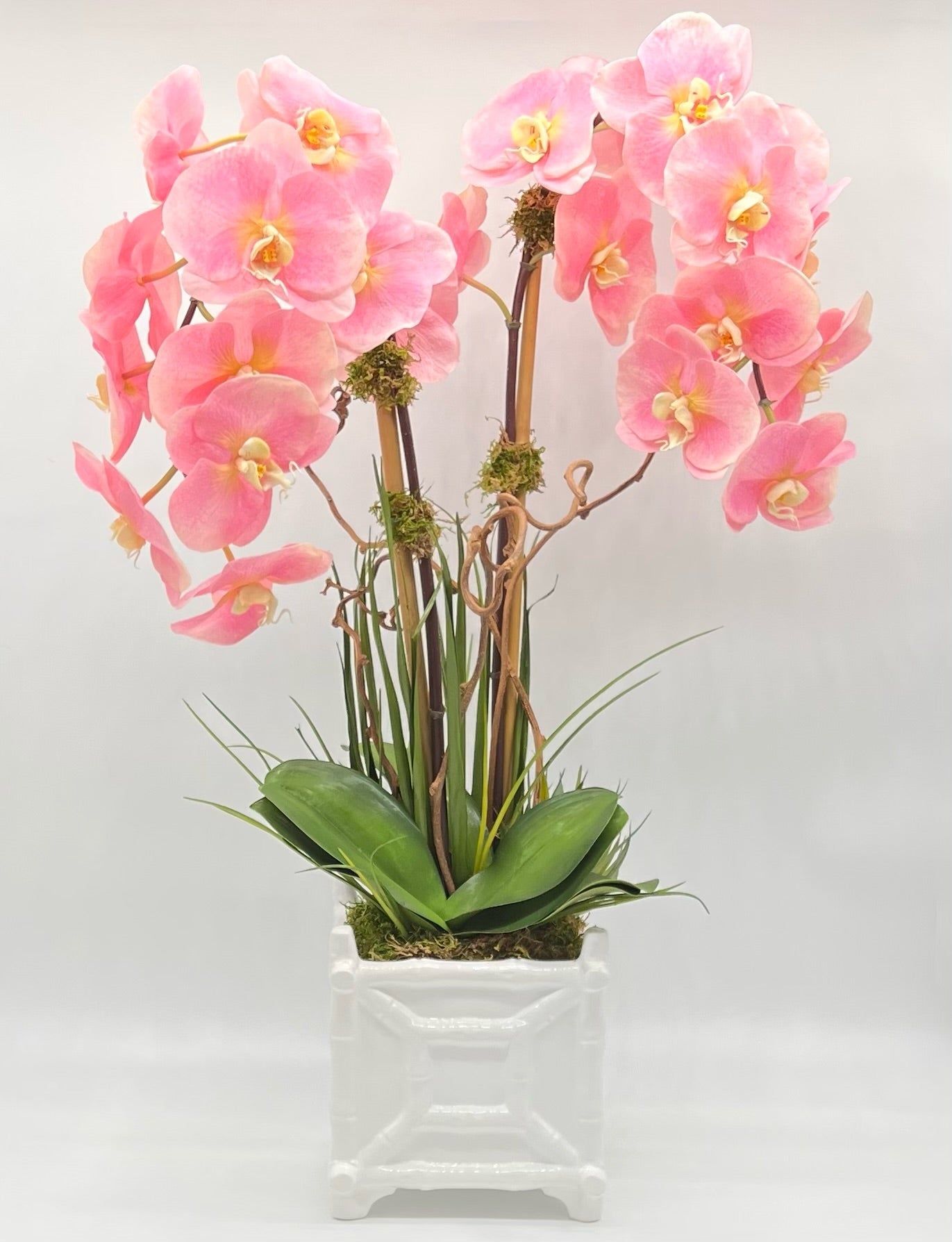 Hamptons Footed Bamboo Double Orchid
